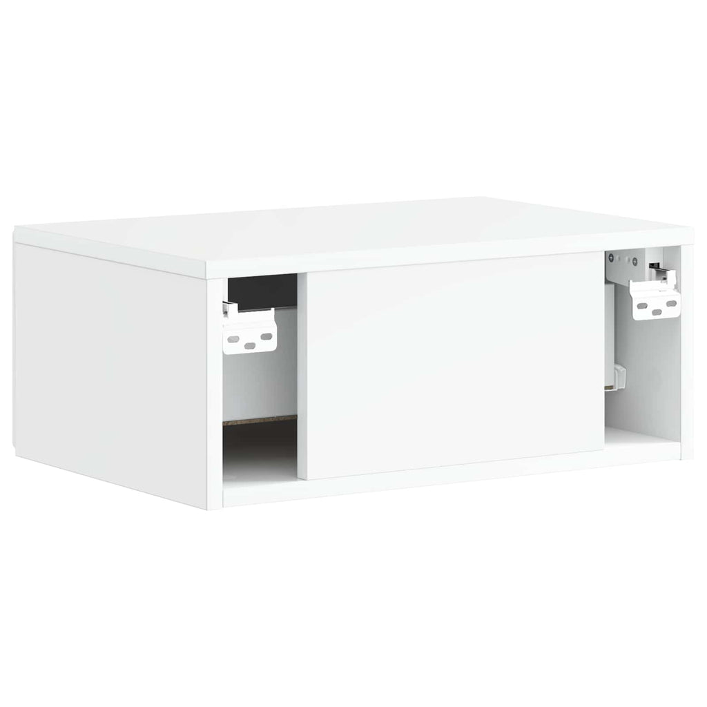 Mobiletto da notte a muro 2 pcs Bianco Lucido 49 x 34,5 x 20 cm
