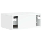 Mobiletto da notte a muro 2 pcs Bianco Lucido 49 x 34,5 x 20 cm