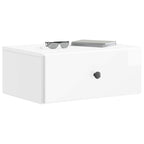 Mobiletto da notte a muro 2 pcs Bianco Lucido 49 x 34,5 x 20 cm