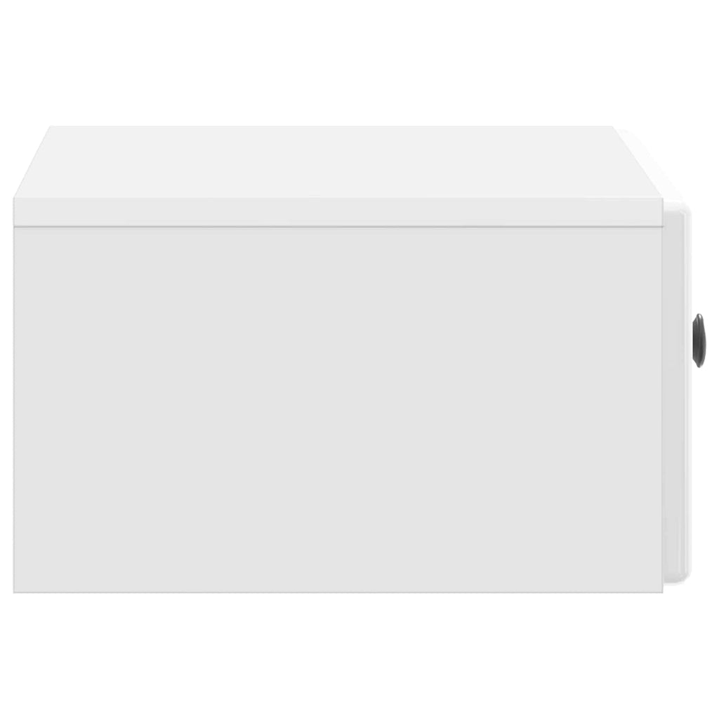 Mobiletto da notte a muro 2 pcs Bianco Lucido 49 x 34,5 x 20 cm