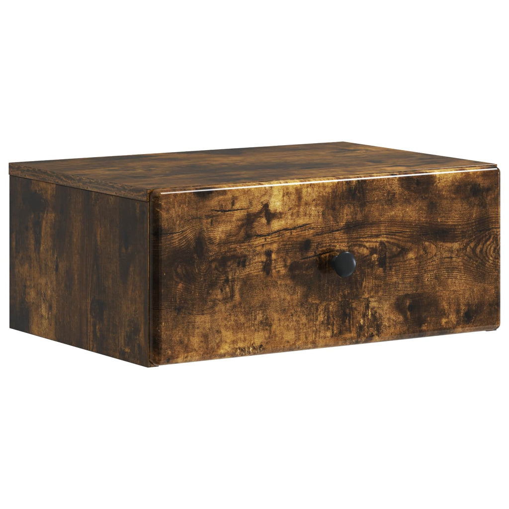Mobiletto da notte a muro 2 pcs Rovere Fumo 49 x 34,5 x 20 cm