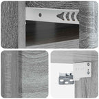 Mobiletto da notte a muro Grigio Sonoma 49 x 34,5 x 20 cm