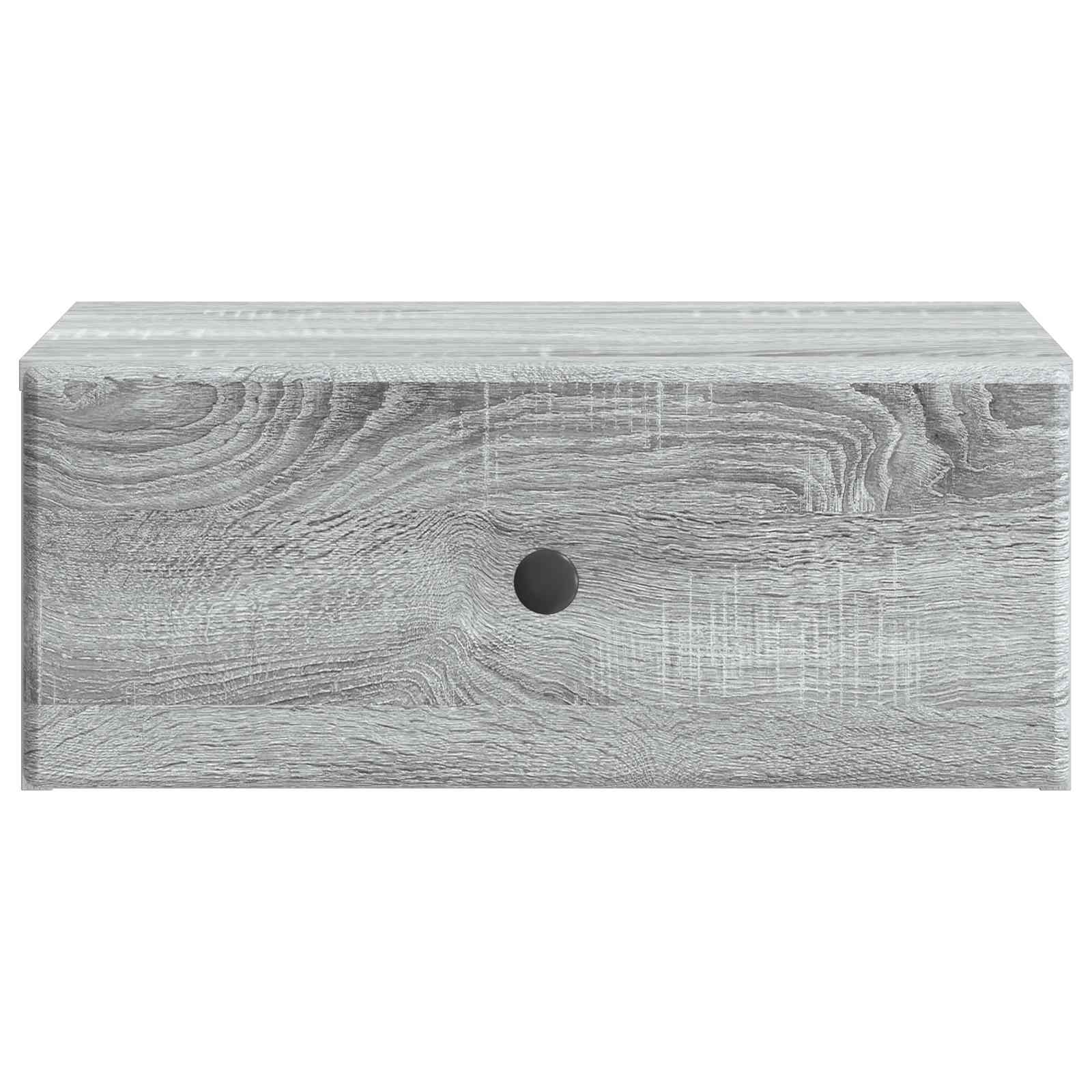 Mobiletto da notte a muro Grigio Sonoma 49 x 34,5 x 20 cm