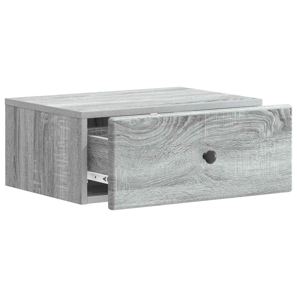 Mobiletto da notte a muro 2 pcs Grigio Sonoma 49 x 34,5 x 20 cm