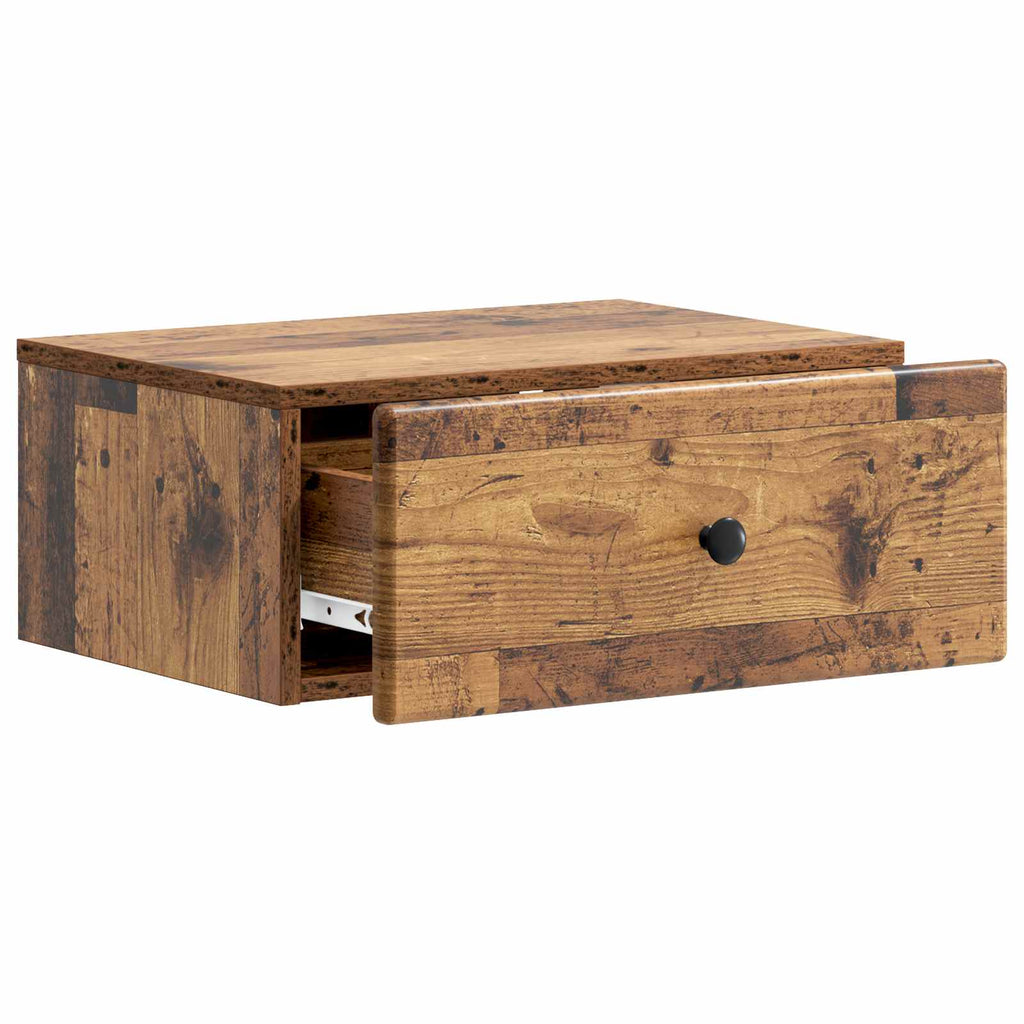 Mobiletto da notte a muro Legno antico 49 x 34,5 x 20 cm