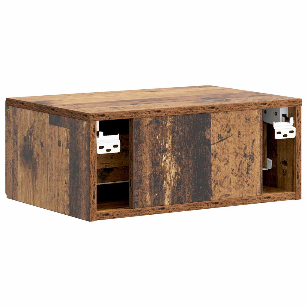 Mobiletto da notte a muro Legno antico 49 x 34,5 x 20 cm