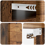 Mobiletto da notte a muro 2 pcs Legno antico 49 x 34,5 x 20 cm