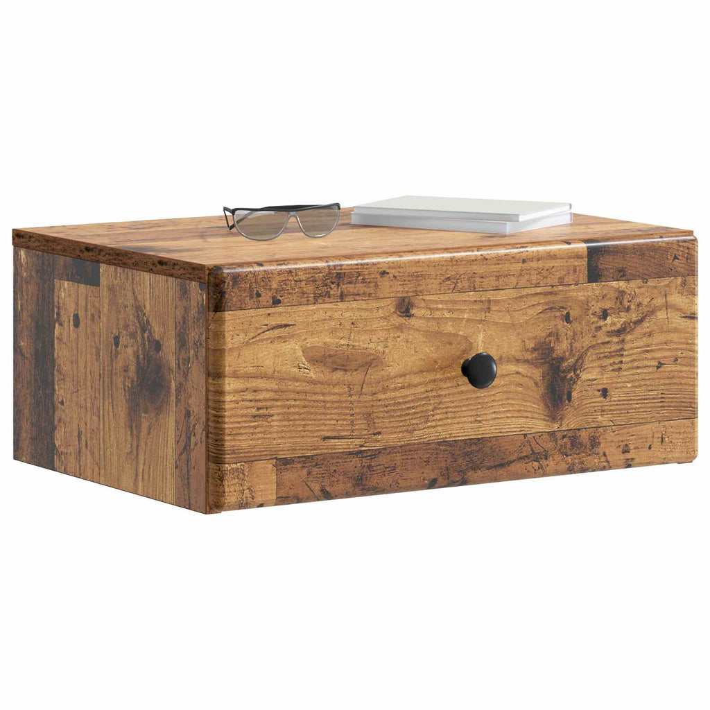 Mobiletto da notte a muro 2 pcs Legno antico 49 x 34,5 x 20 cm