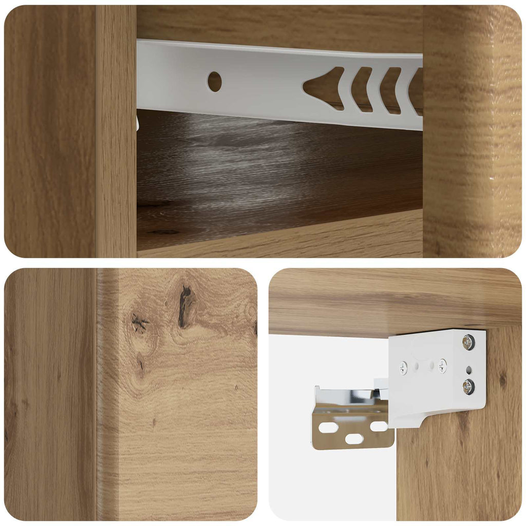 Mobiletto da notte a muro Rovere Artigianale 49 x 34,5 x 20 cm