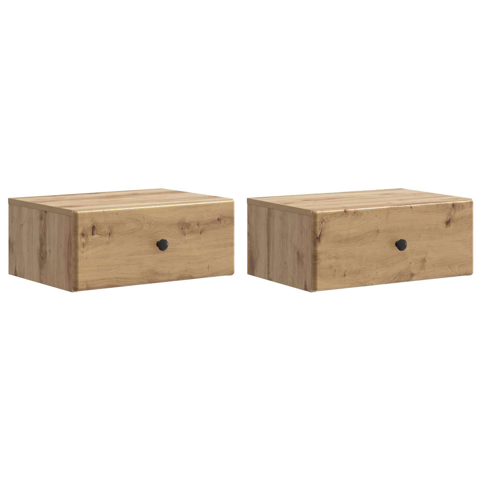 Mobiletto da notte a muro con cassetto 2 pcs Rovere Artigianale