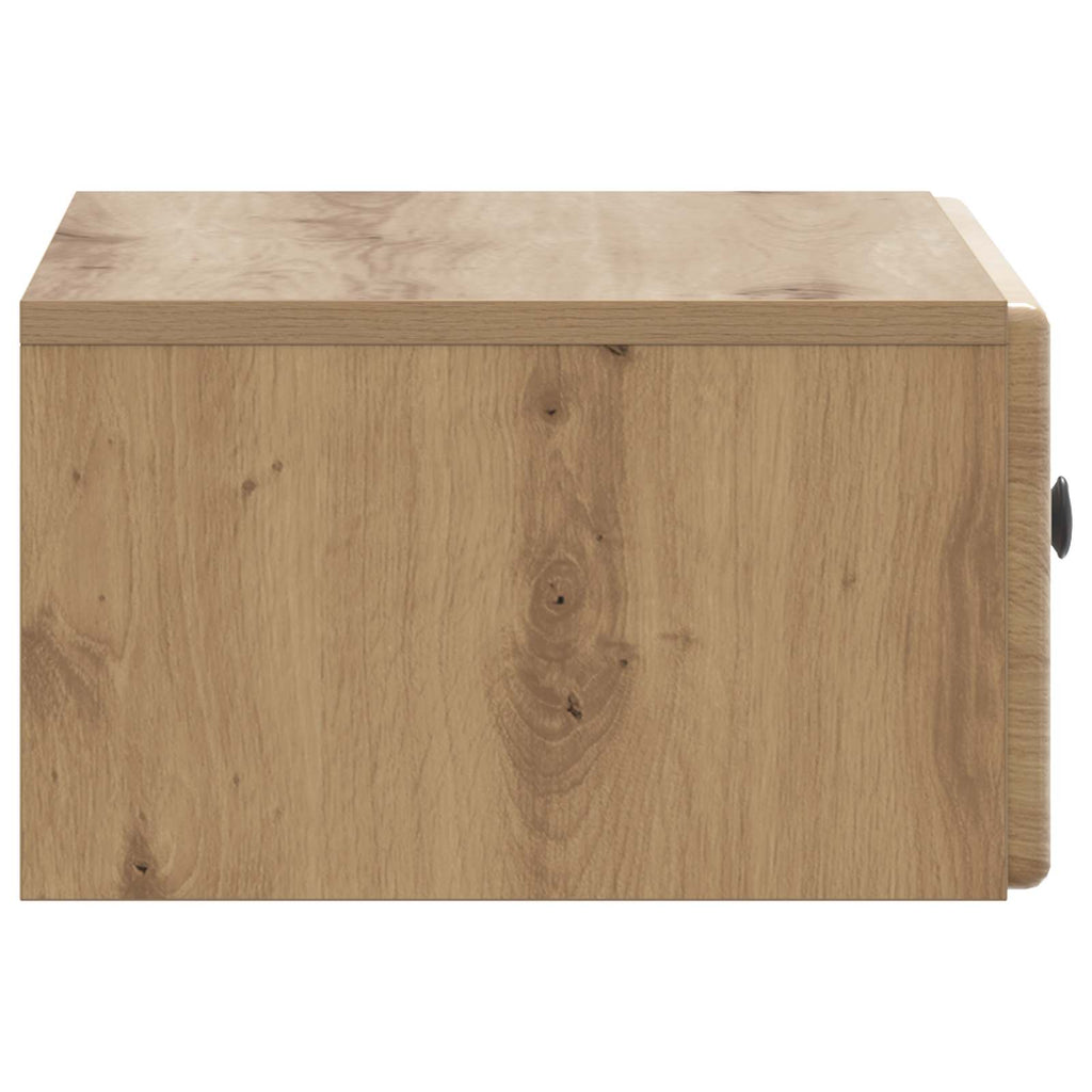 Mobiletto da notte a muro con cassetto 2 pcs Rovere Artigianale