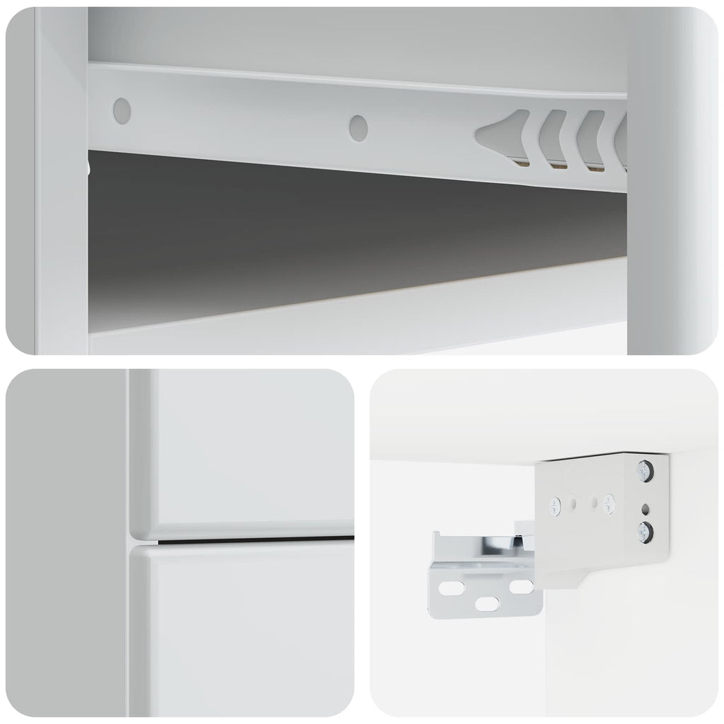 Mobiletto da notte a muro 2 pcs Bianco 34,5 x 33 x 40 cm