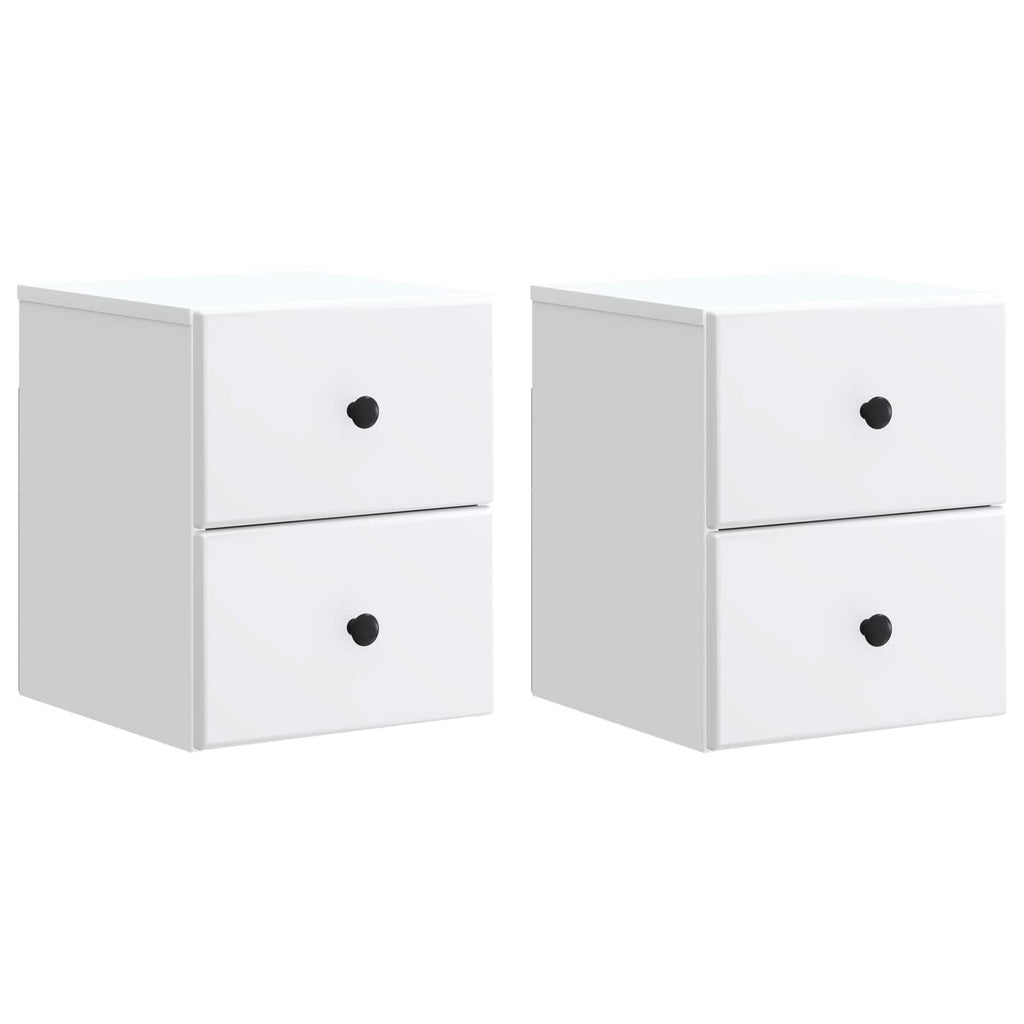 Mobiletto da notte a muro 2 pcs Bianco 34,5 x 33 x 40 cm