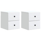 Mobiletto da notte a muro 2 pcs Bianco 34,5 x 33 x 40 cm