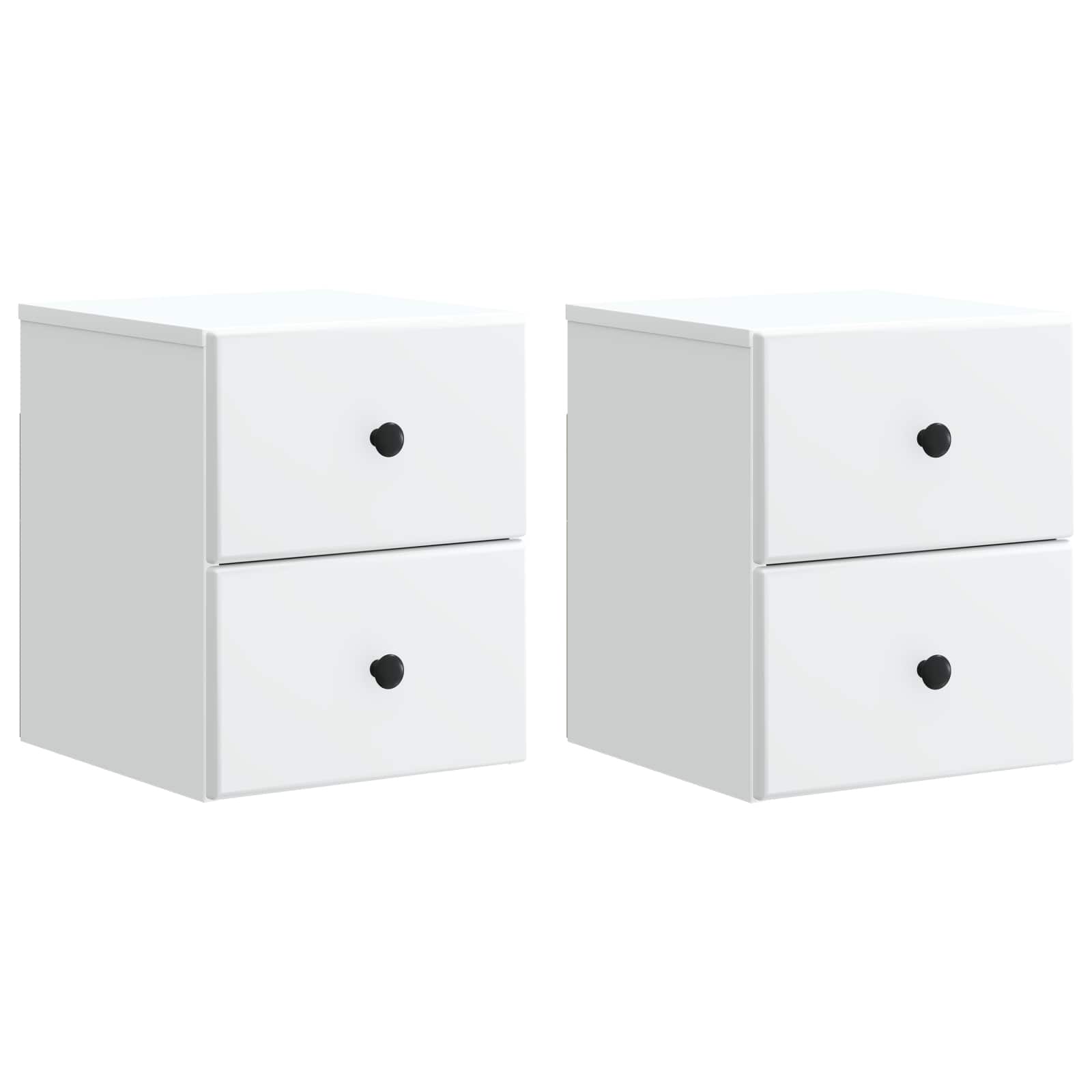 Mobiletto da notte a muro 2 pcs Bianco 34,5 x 33 x 40 cm