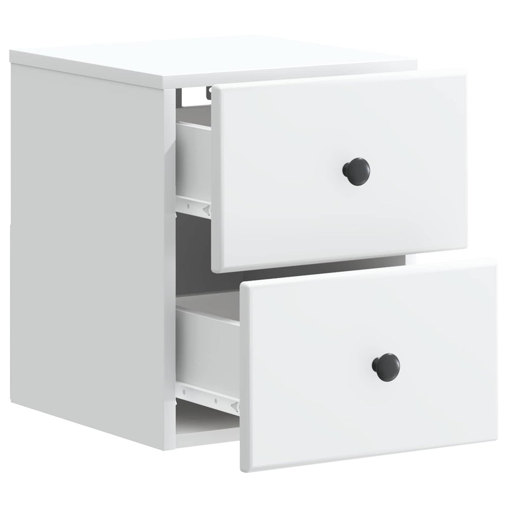 Mobiletto da notte a muro 2 pcs Bianco 34,5 x 33 x 40 cm
