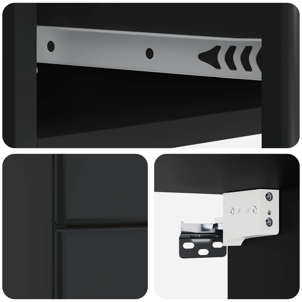 Mobiletto da notte a muro con cassetto Nero 34,5 x 33 x 40 cm