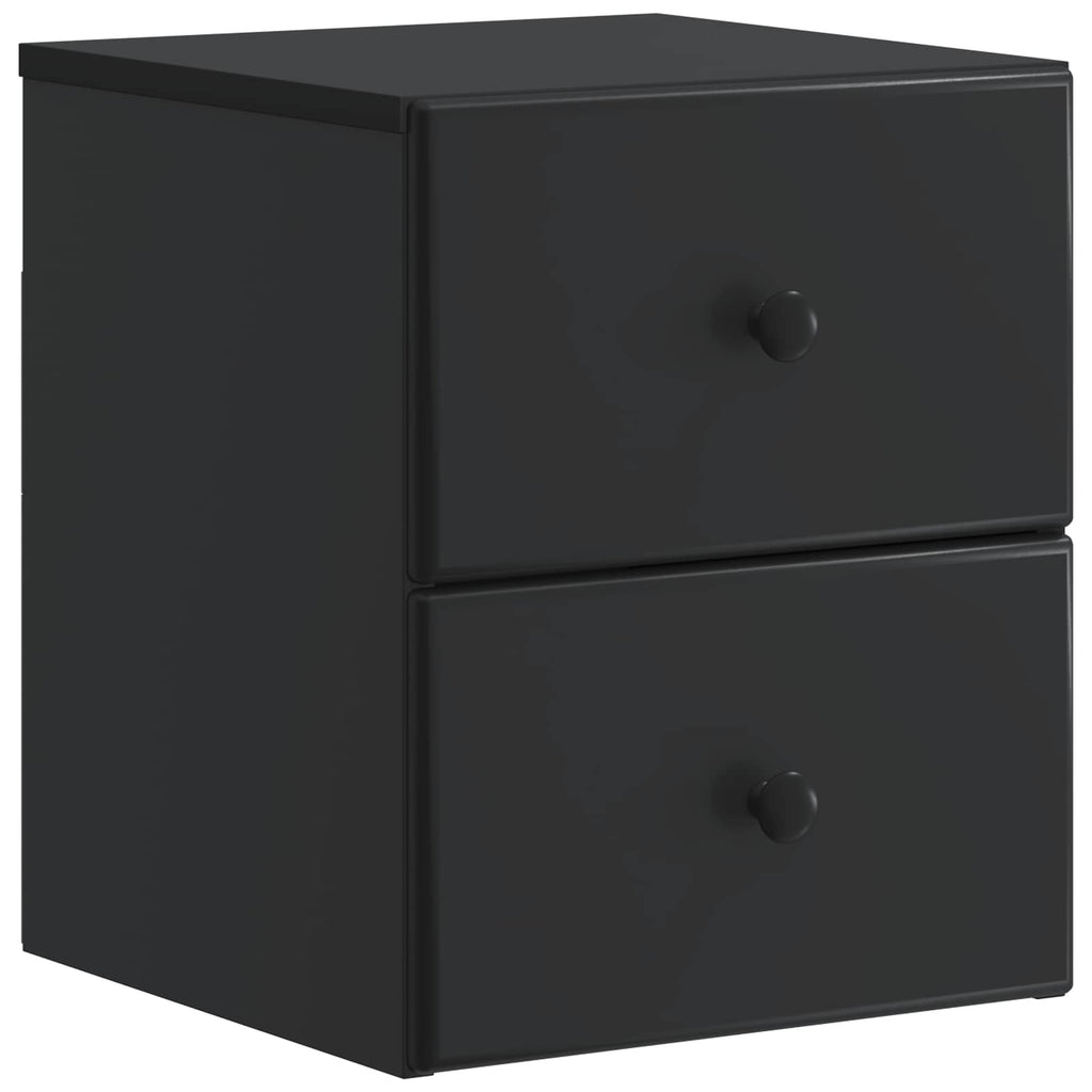 Mobiletto da notte a muro con cassetto Nero 34,5 x 33 x 40 cm