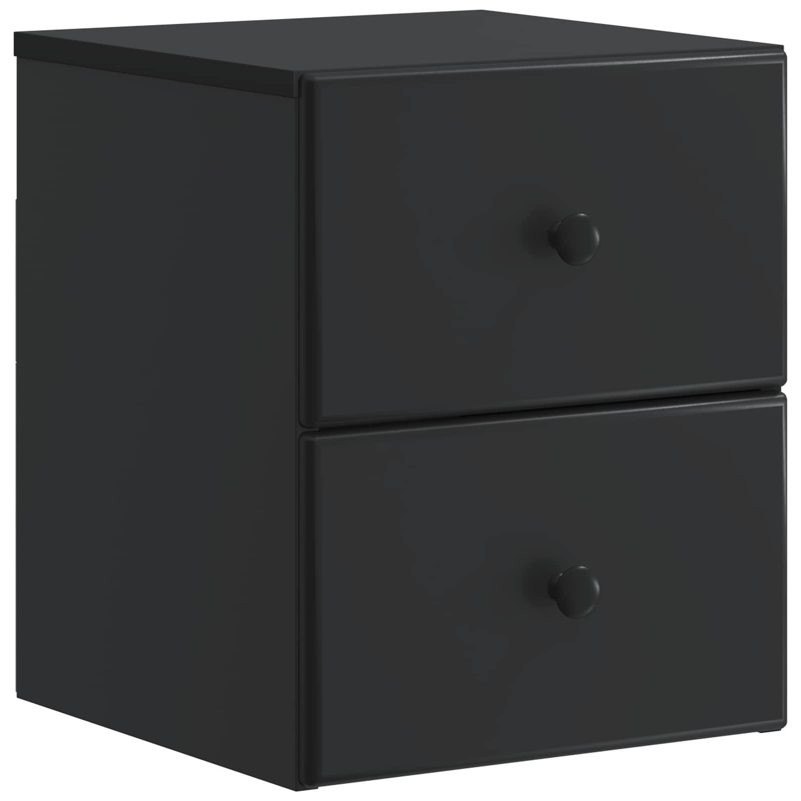 Mobiletto da notte a muro con cassetto Nero 34,5 x 33 x 40 cm