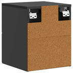 Mobiletto da notte a muro con cassetto Nero 34,5 x 33 x 40 cm