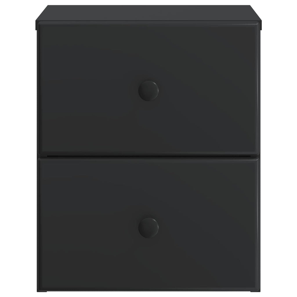 Mobiletto da notte a muro con cassetto Nero 34,5 x 33 x 40 cm