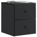Mobiletto da notte a muro con cassetto Nero 34,5 x 33 x 40 cm
