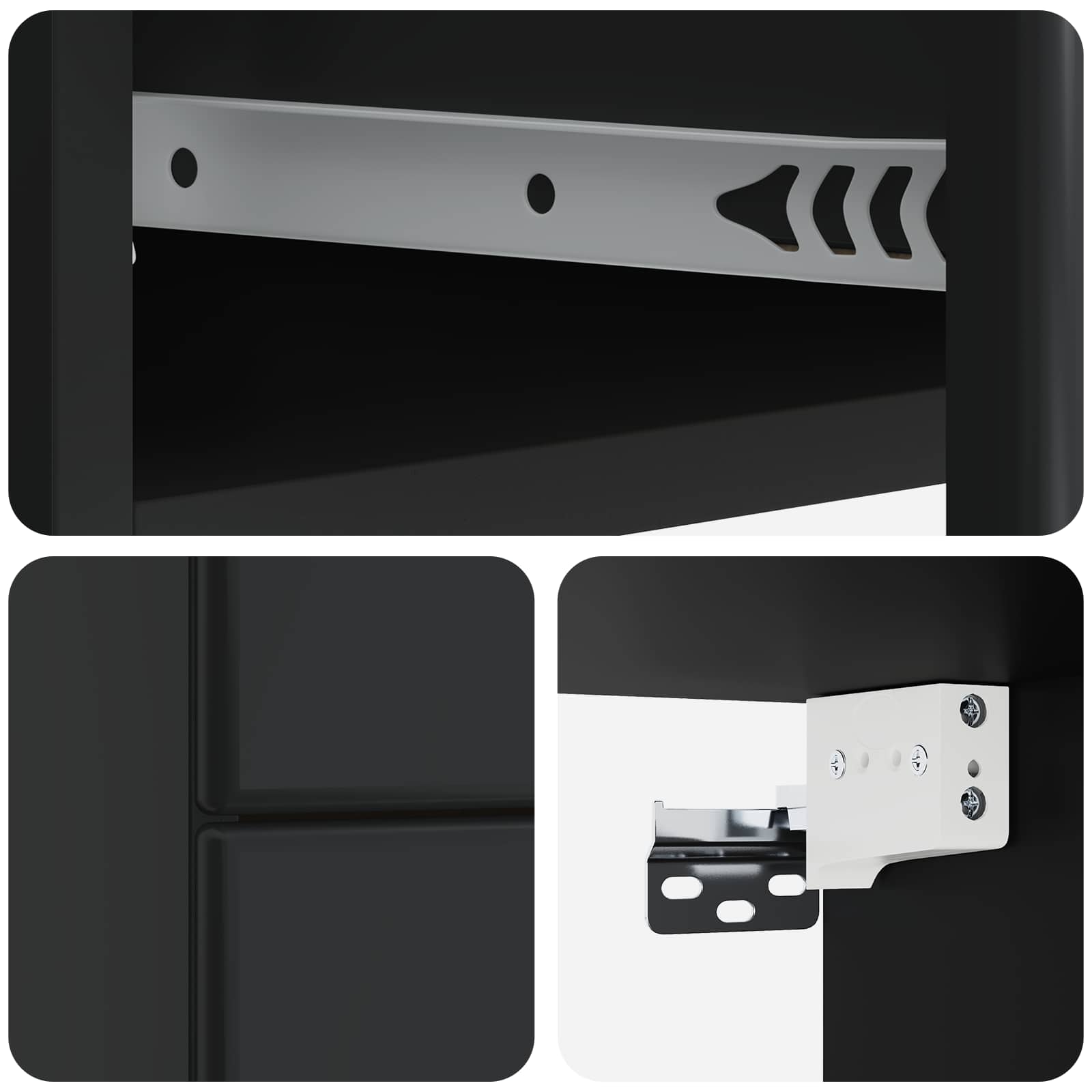 Mobiletto da notte a muro 2 pcs Nero 34,5 x 33 x 40 cm