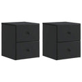 Mobiletto da notte a muro 2 pcs Nero 34,5 x 33 x 40 cm