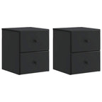 Mobiletto da notte a muro 2 pcs Nero 34,5 x 33 x 40 cm