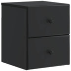 Mobiletto da notte a muro 2 pcs Nero 34,5 x 33 x 40 cm