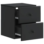 Mobiletto da notte a muro 2 pcs Nero 34,5 x 33 x 40 cm