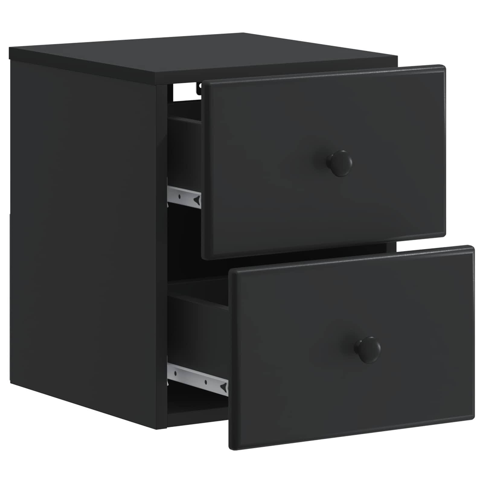 Mobiletto da notte a muro 2 pcs Nero 34,5 x 33 x 40 cm