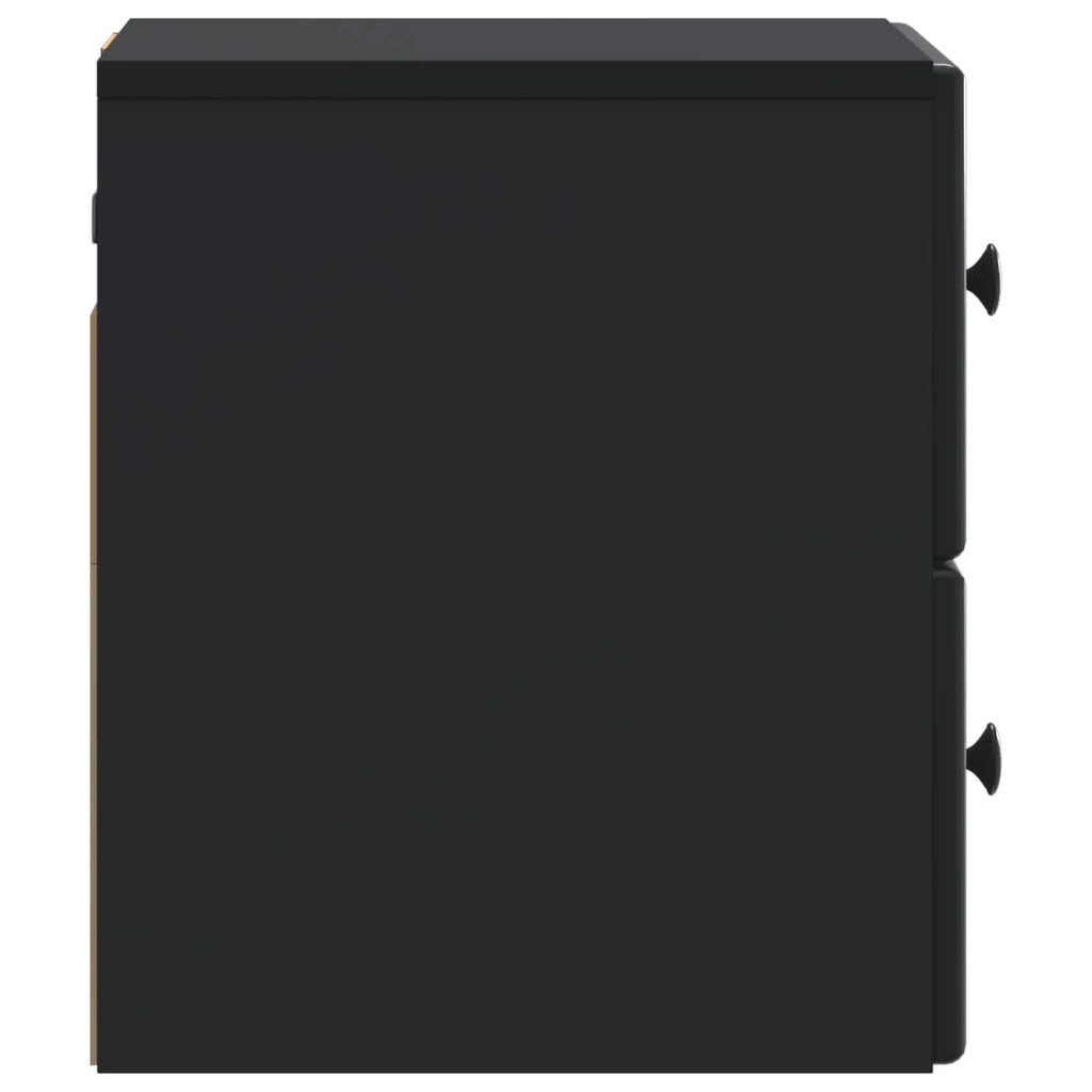 Mobiletto da notte a muro 2 pcs Nero 34,5 x 33 x 40 cm