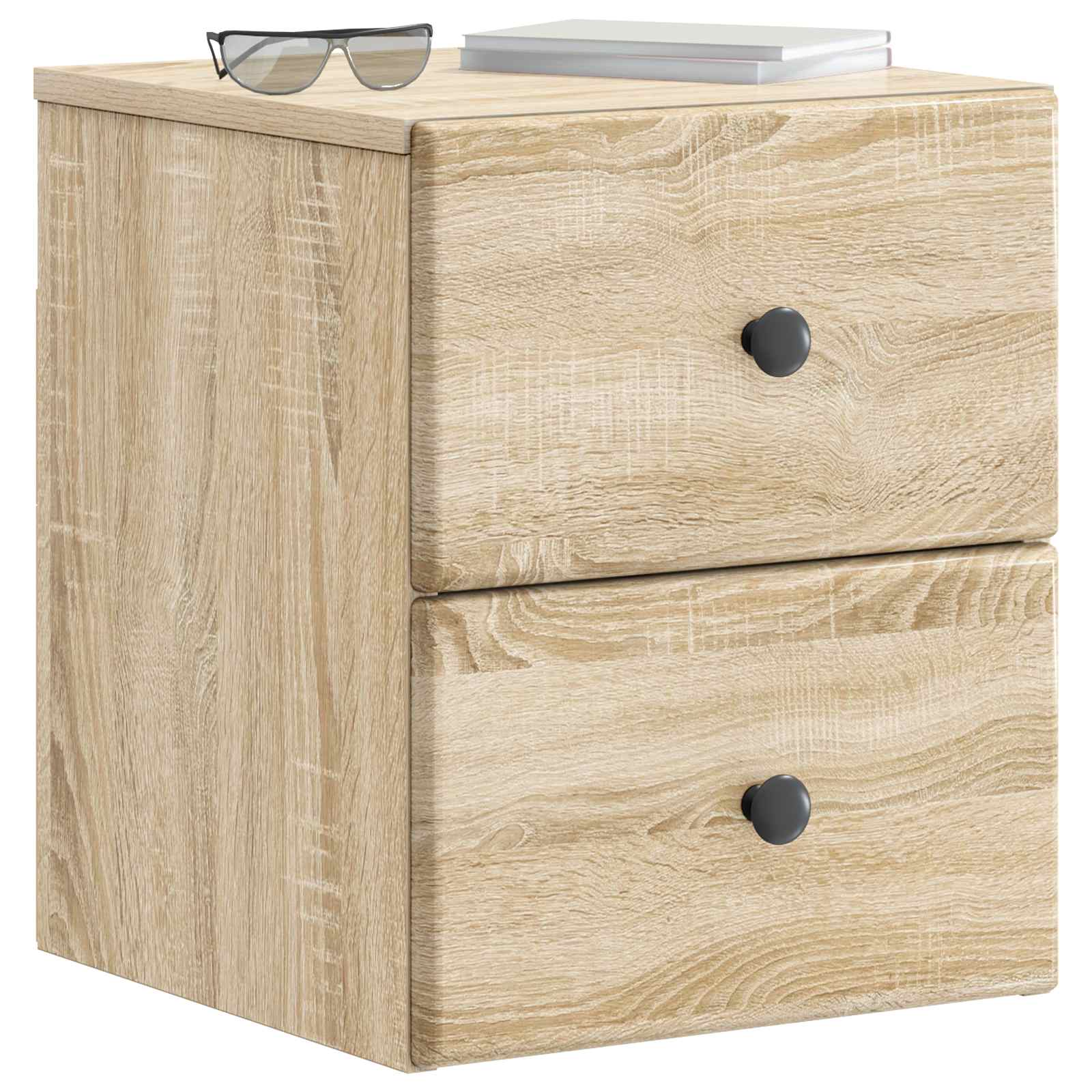 Mobiletto da notte a muro Rovere Sonoma 34,5 x 33 x 40 cm