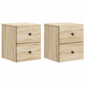 Mobiletto da notte a muro 2 pcs Rovere Sonoma 34,5 x 33 x 40 cm