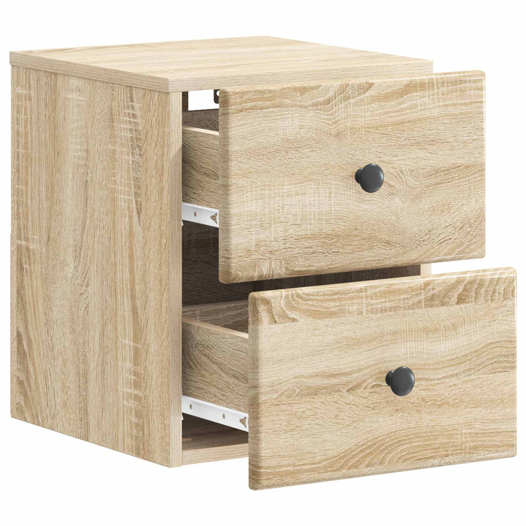 Mobiletto da notte a muro 2 pcs Rovere Sonoma 34,5 x 33 x 40 cm