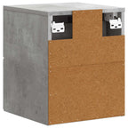 Mobiletto da notte a muro Grigio Cemento 34,5 x 33 x 40 cm