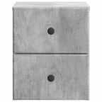 Mobiletto da notte a muro Grigio Cemento 34,5 x 33 x 40 cm