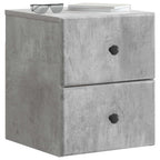 Mobiletto da notte a muro Grigio Cemento 34,5 x 33 x 40 cm