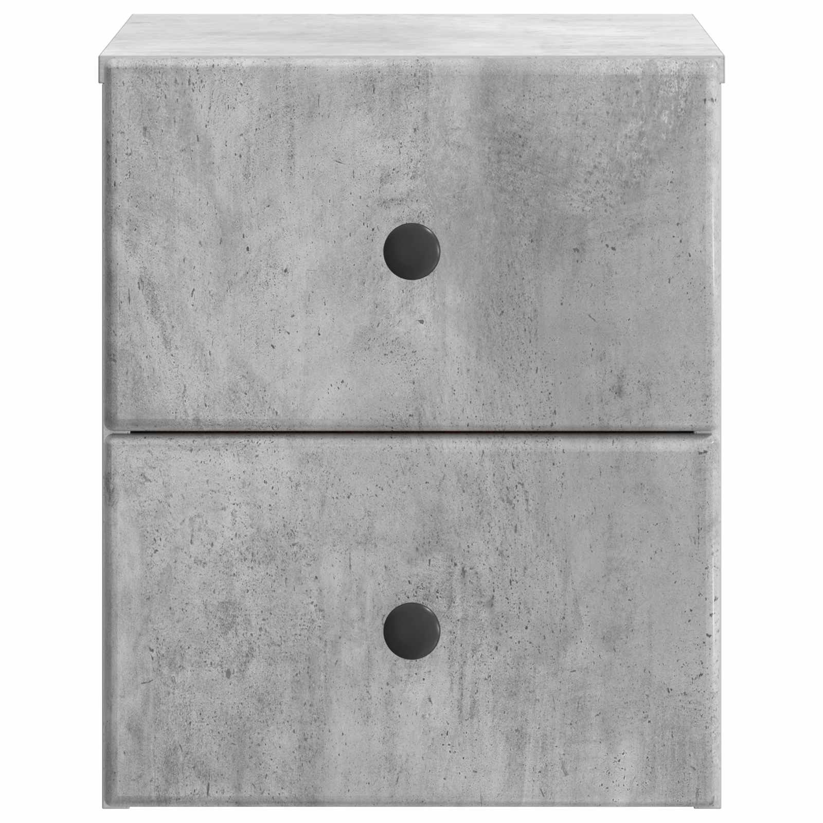 Mobiletto da notte a muro con cassetto 2 pcs Grigio Cemento