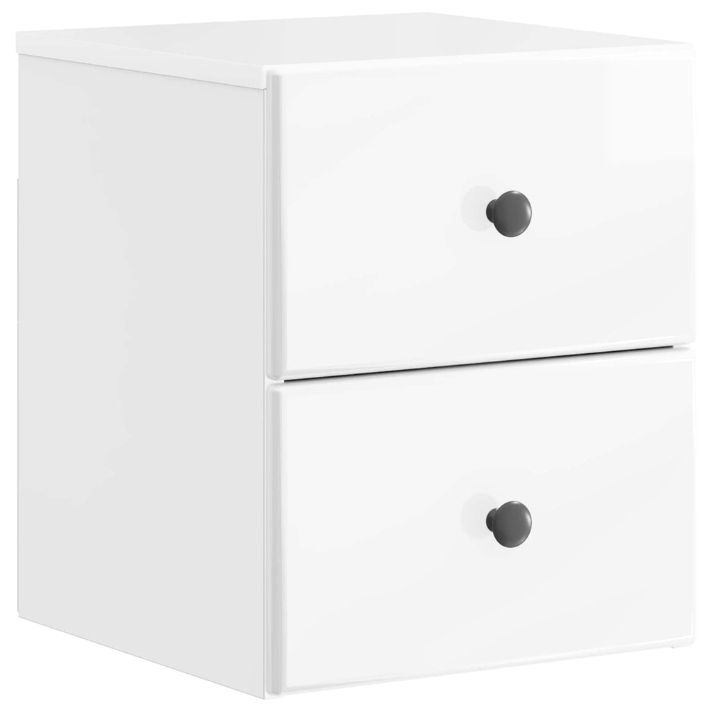 Mobiletto da notte a muro Bianco Lucido 34,5 x 33 x 40 cm