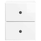 Mobiletto da notte a muro Bianco Lucido 34,5 x 33 x 40 cm
