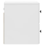Mobiletto da notte a muro Bianco Lucido 34,5 x 33 x 40 cm