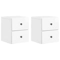 Mobiletto da notte a muro 2 pcs Bianco Lucido 34,5 x 33 x 40 cm