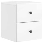 Mobiletto da notte a muro 2 pcs Bianco Lucido 34,5 x 33 x 40 cm