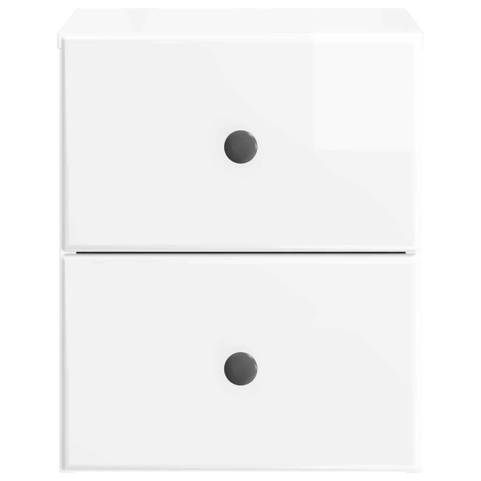 Mobiletto da notte a muro 2 pcs Bianco Lucido 34,5 x 33 x 40 cm