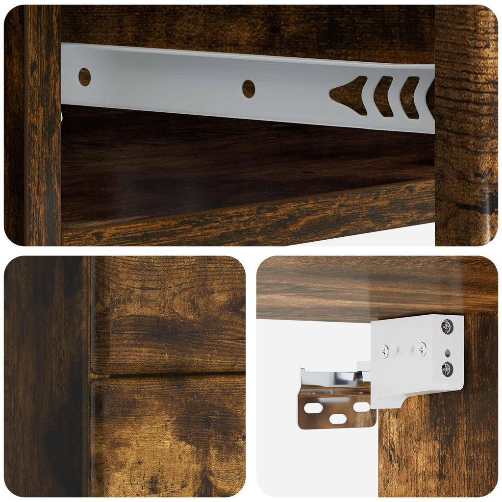Mobiletto da notte a muro Rovere Fumo 34,5 x 33 x 40 cm