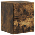 Mobiletto da notte a muro Rovere Fumo 34,5 x 33 x 40 cm