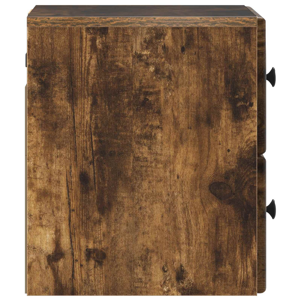 Mobiletto da notte a muro Rovere Fumo 34,5 x 33 x 40 cm