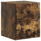 Mobiletto da notte a muro 2 pcs Rovere Fumo 34,5 x 33 x 40 cm